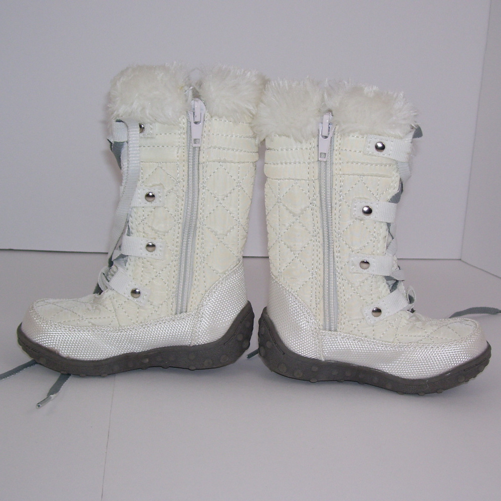 US Polo Assn 5M Baby  Girl White Boots Faux Fur … - Picture 5 of 8